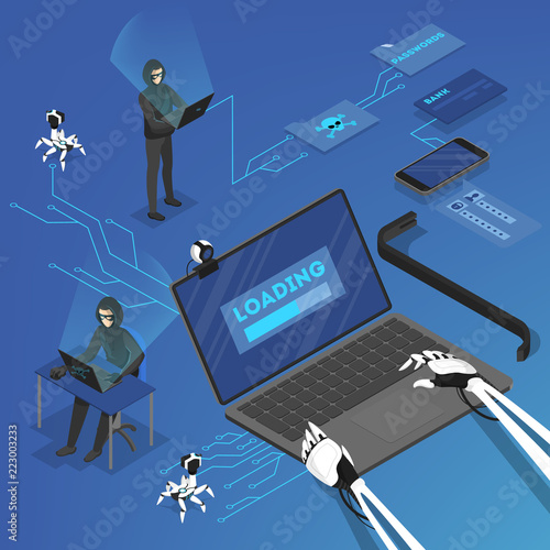 Hacker attack personal data in the internet