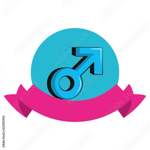 Male gender symbol round icon