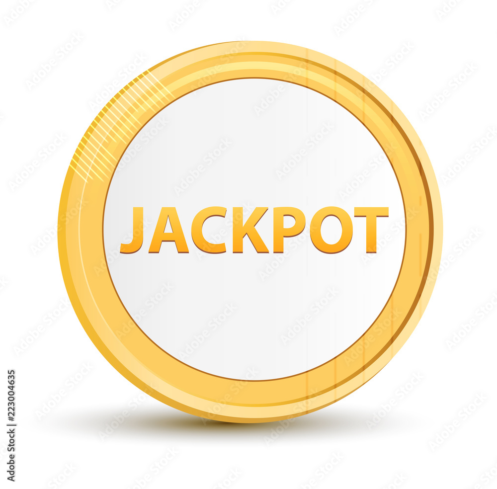 Jackpot gold round button Jackpot gold round button