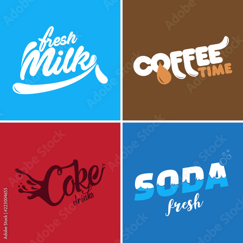 drink logo set