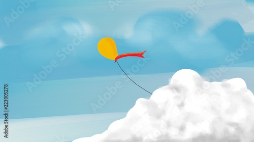 Clouds and balloon.