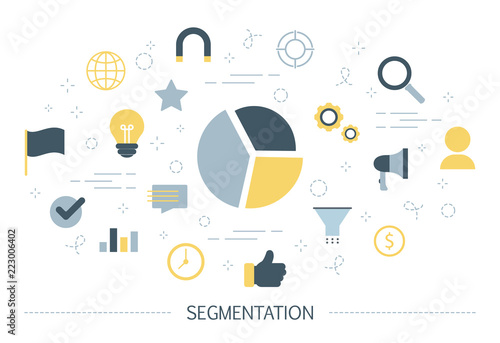 Segmentation concept. Idea of dividing people into segments
