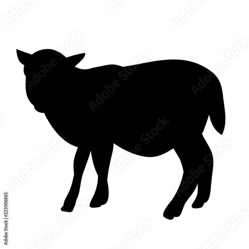 Wallpaper Mural vector, isolated silhouette of a lamb on a white background Torontodigital.ca