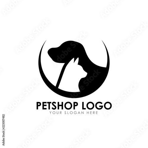 pet shop logo design template. pet home logo design vector icon