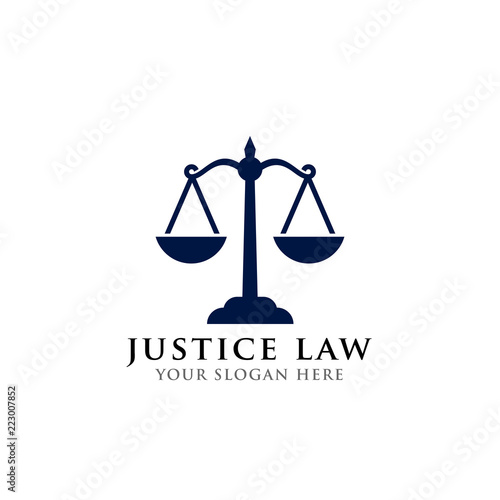 scales vector illustration. attorney logo vector design. justice law logo design template