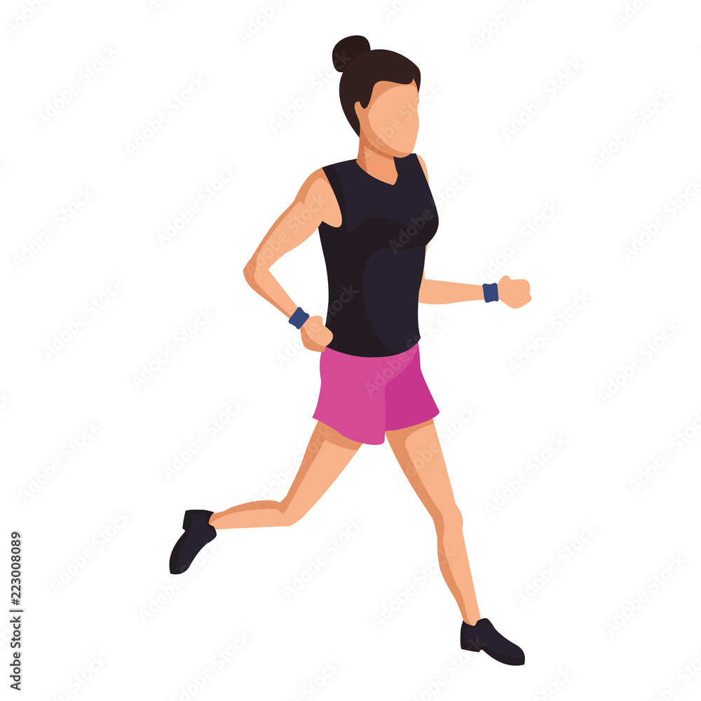 Fitness woman running isometric Fitness woman running isometric