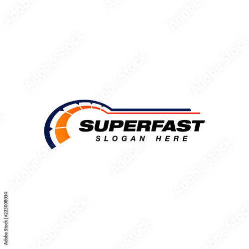 speed indicator vector logo design. speedometer symbol design template