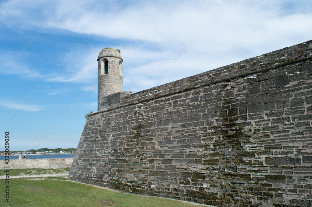 Castillo de San Marcos. Saint Augustine, Florida, United States. Historical fort. Old military architecture.