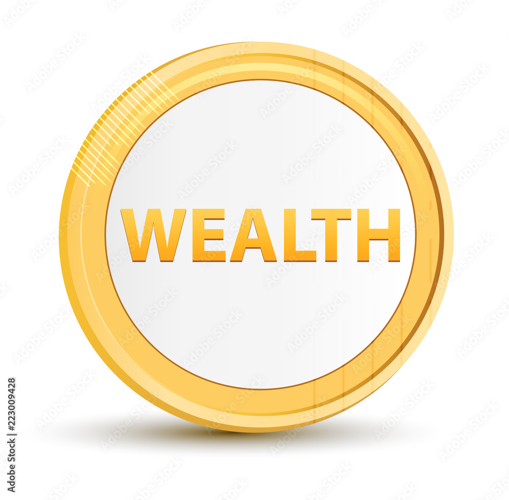 Wealth gold round button Wealth gold round button