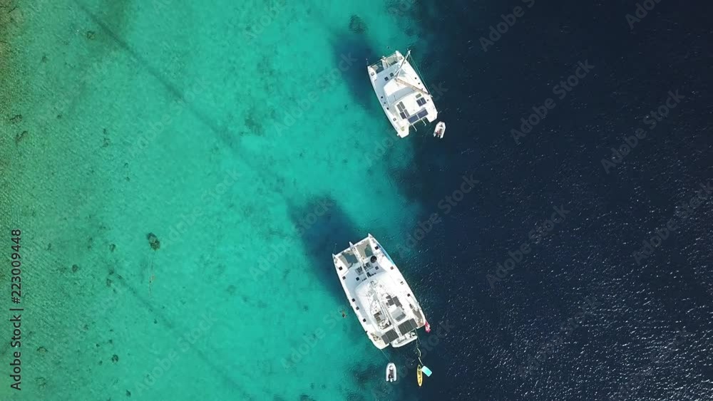 caribbean boat yacht harbor Bonaire island aerial drone top view 4K UHD caribbean boat yacht harbor Bonaire island aerial drone top view 4K UHD
