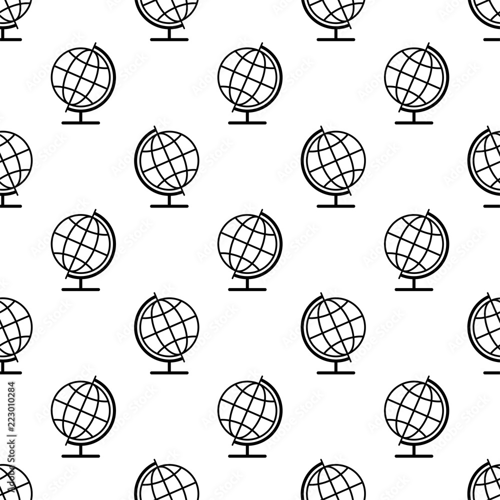 Globe Icon Seamless Pattern Globe Icon Seamless Pattern