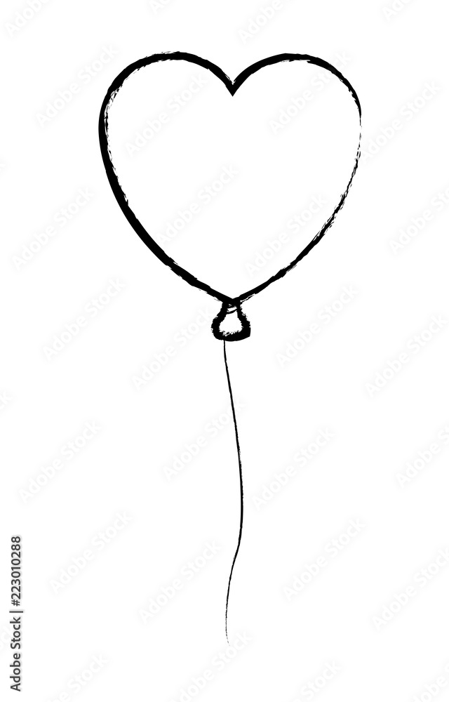 Heart shaped balloon sketch