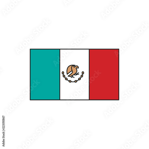 Mexico flag icon, cartoon style
