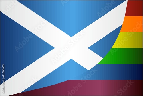 Grunge Scotland and Gay flags - Illustration,
Abstract grunge Scottish Flag and LGBT flag