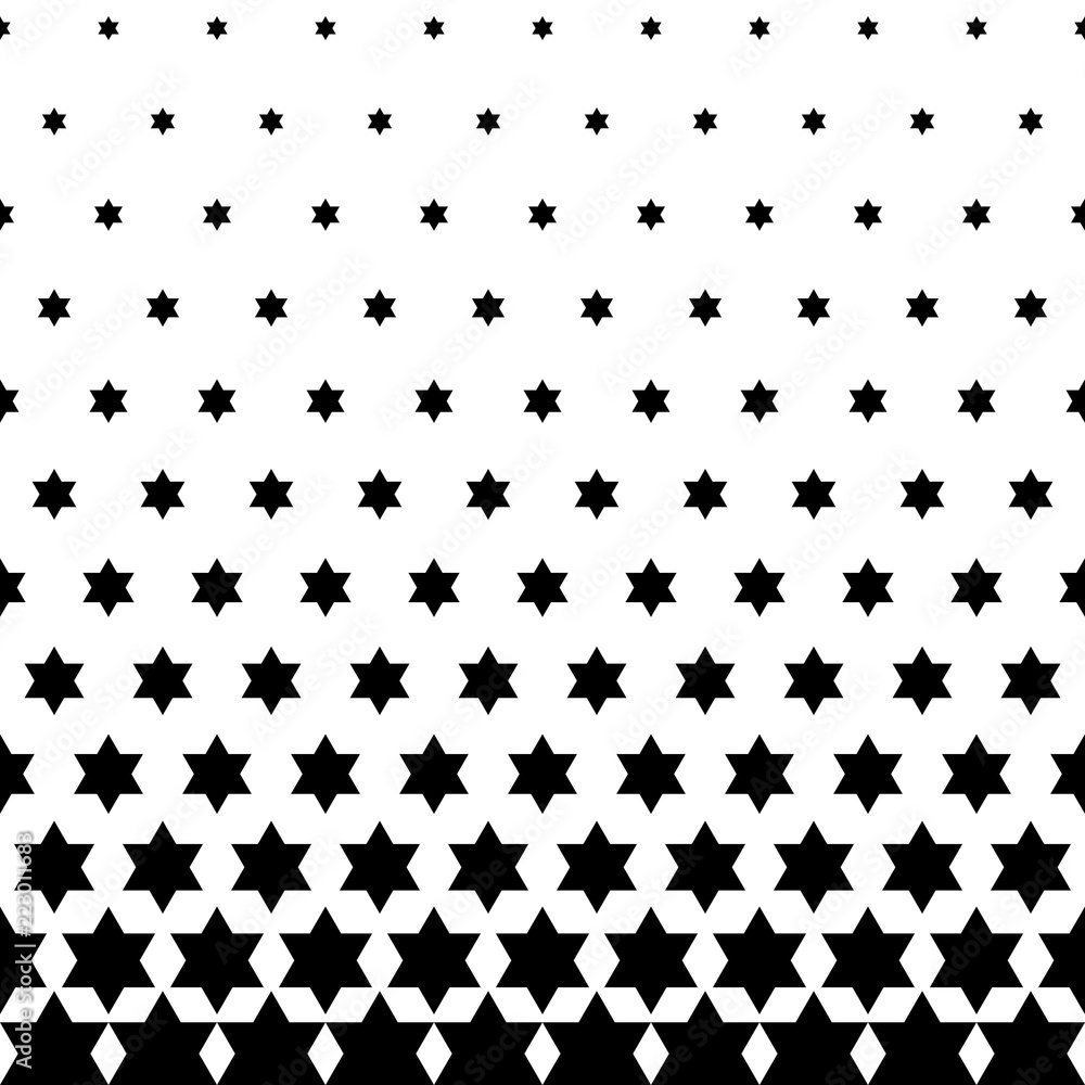 Monochrome vector texture. Transition pattern with stars Monochrome vector texture. Transition pattern with stars