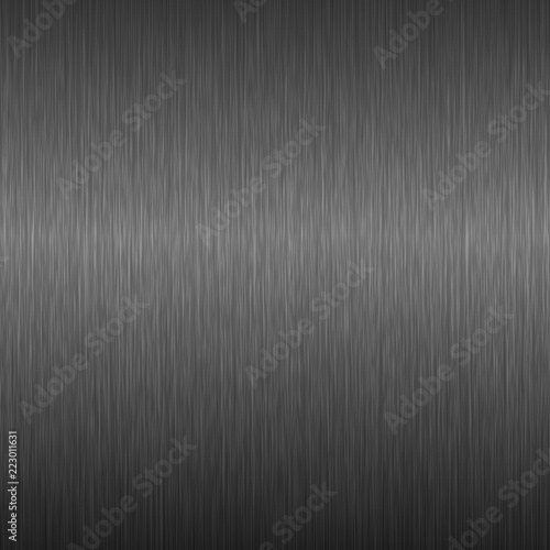 Dark metal background. Brushed steel texture. Vector illustration.