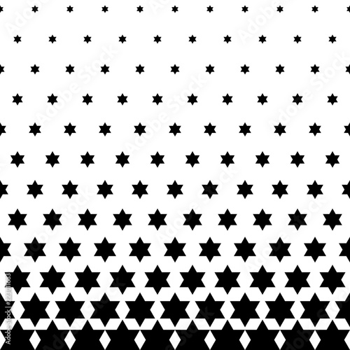 Monochrome vector texture. Transition pattern with stars