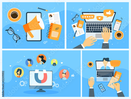 Set of customer loyalty concept vector illustration