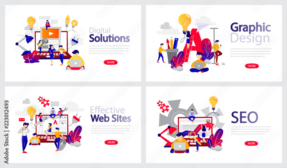 Set of horizontal banner templates for web page