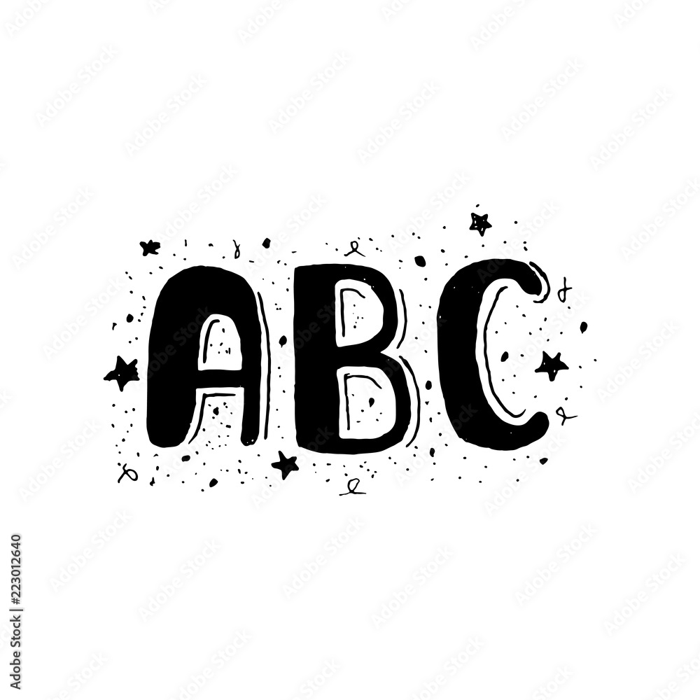 Vector illustration of hand drawn ABC letters. Vector illustration of hand drawn ABC letters.