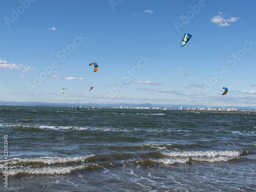 kite surfing in sea