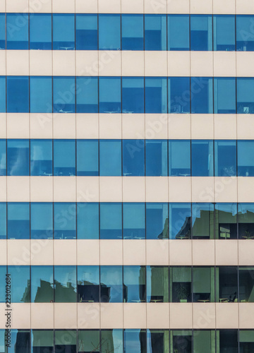 Glass front of the office building