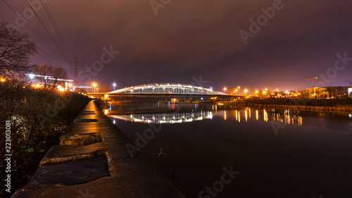 Photography Bridge lights reflected in the river