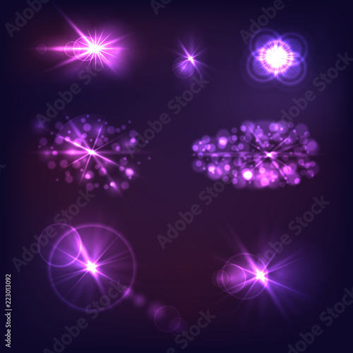 Vector Shine Effects Collection, Galaxy Elements, Glow.