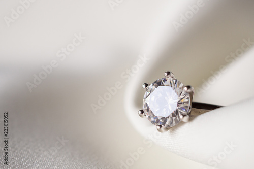 Jewelry wedding diamond ring close up