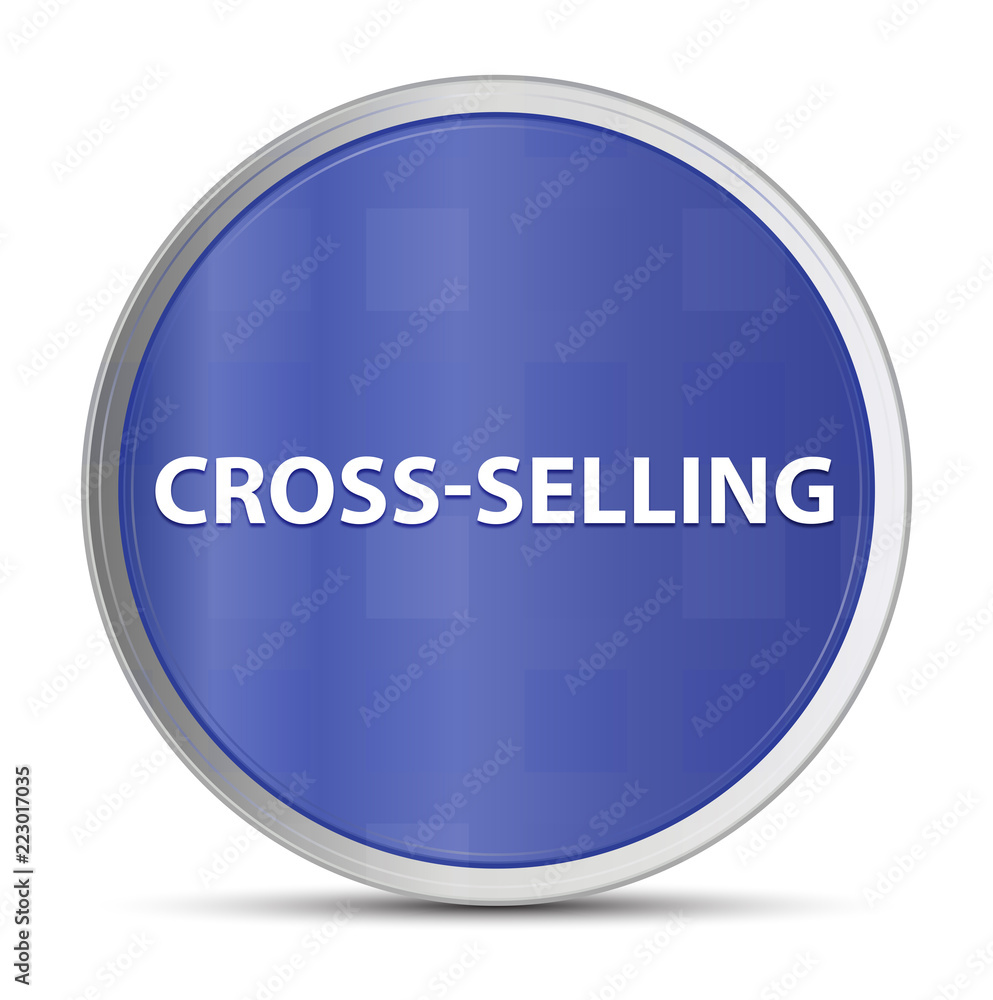 Cross-selling blue round button Cross-selling blue round button