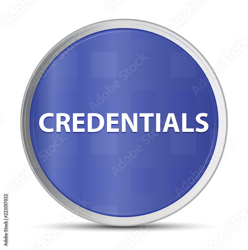 Credentials blue round button