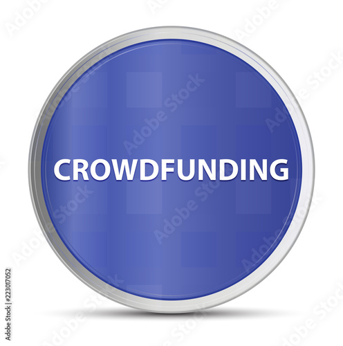 Crowdfunding blue round button