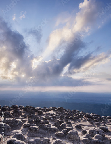 Laan Hin Pum Viewpoint in Phu Hin Rong Kla National Park, Phitsanulok, Thailand. photo