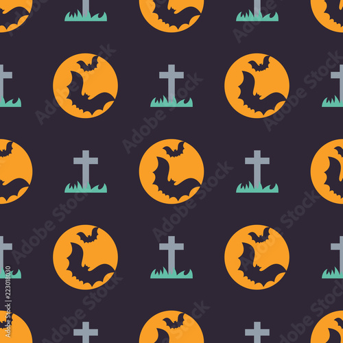 Cute halloween seamless pattern background. Design for background  wallpaper or gift wrapping paper.