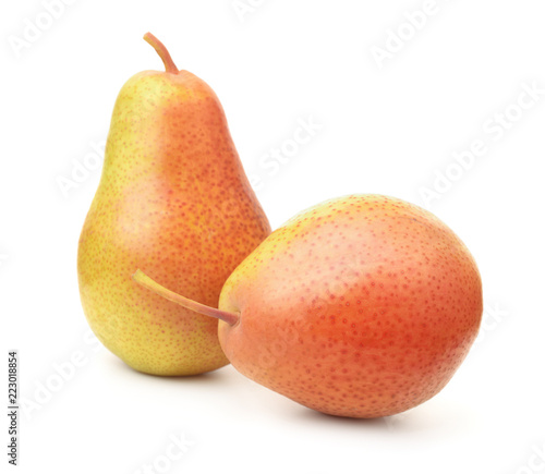 Two ripe red pears