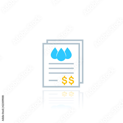 water utility bills, payments, vector icon