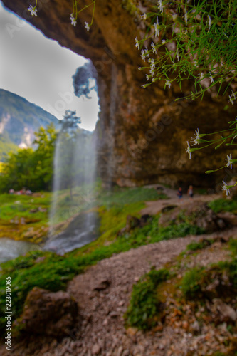 stunning waterfall in the julian alps