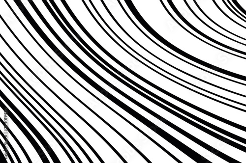Abstract pattern.  Texture with wavy, billowy lines. Optical art background. Wave design black and white.