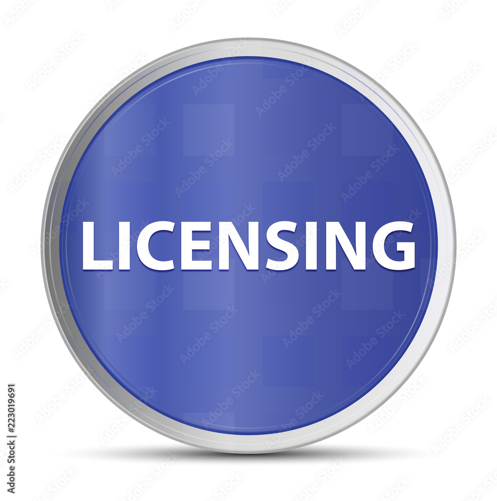 Licensing blue round button Licensing blue round button