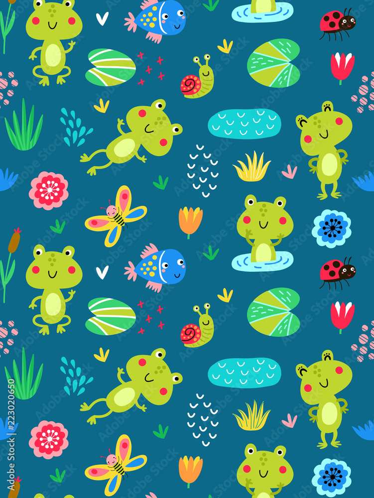 Seamless pattern with frogs Seamless pattern with frogs