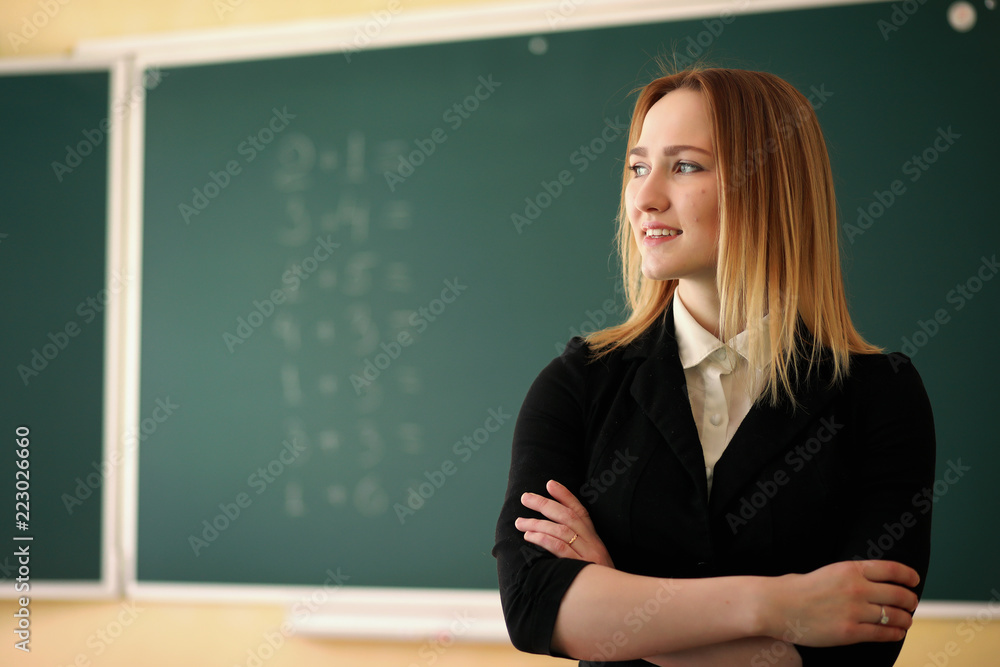 Young teacher in school class Young teacher in school class