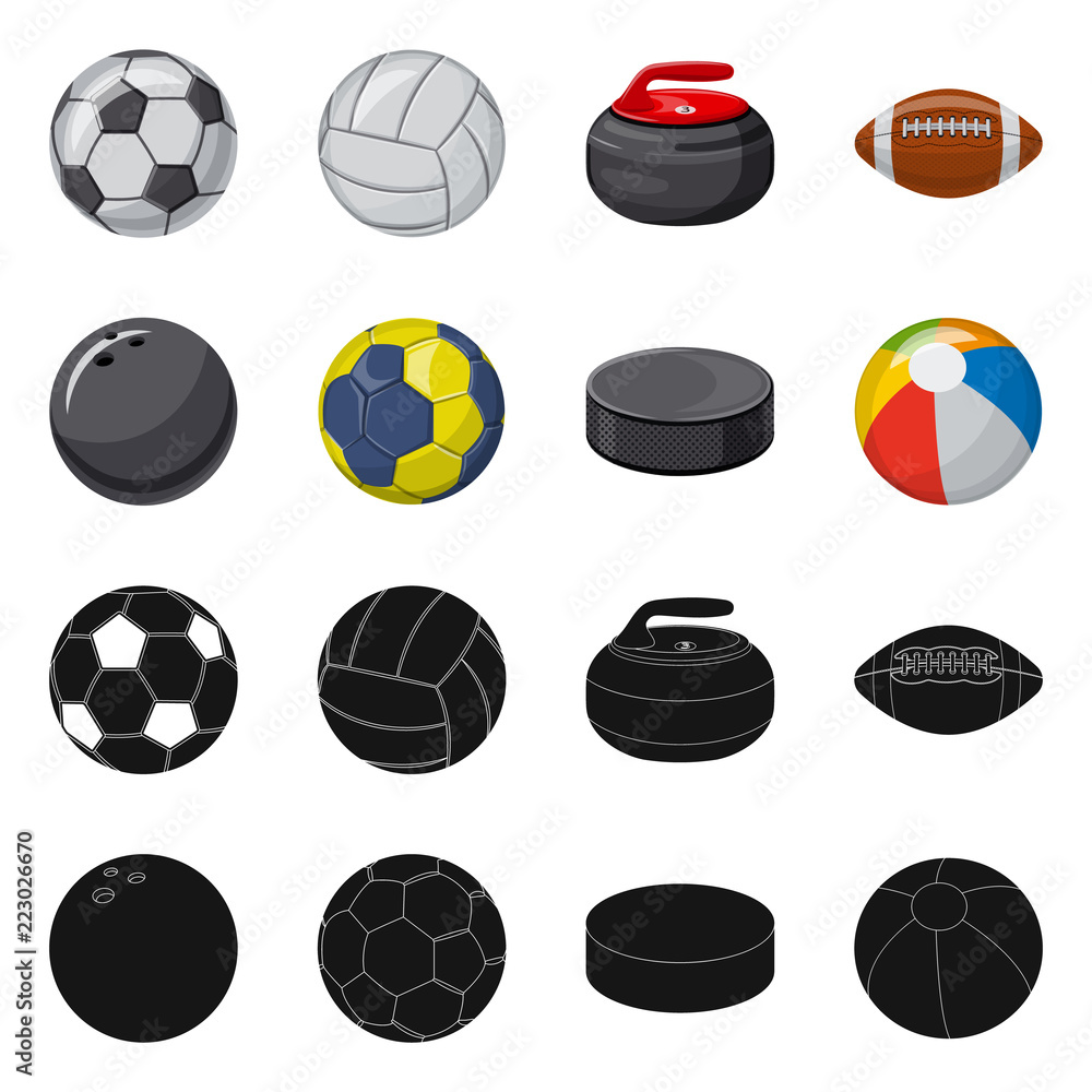 Isolated object of sport and ball logo. Set of sport and athletic stock symbol for web. Isolated object of sport and ball logo. Set of sport and athletic stock symbol for web.