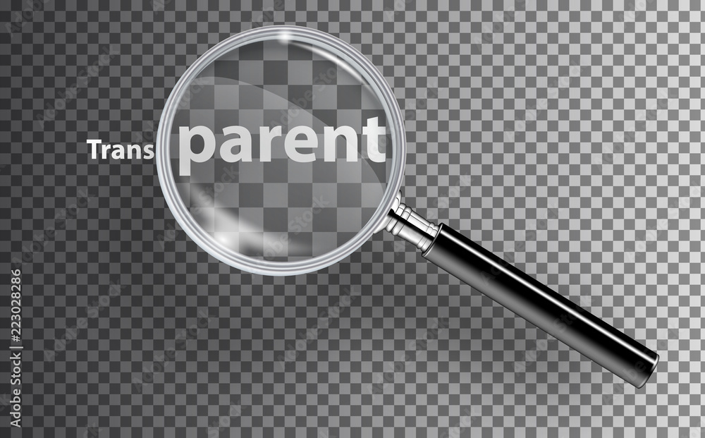 realistic magnifying glass on a transparent background realistic magnifying glass on a transparent background