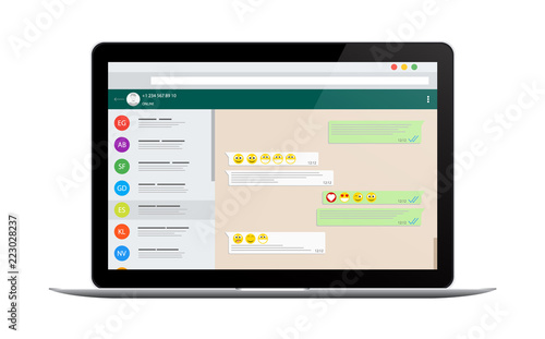 Social network concept. Blank template. Chatting and messaging. SMS messages sending