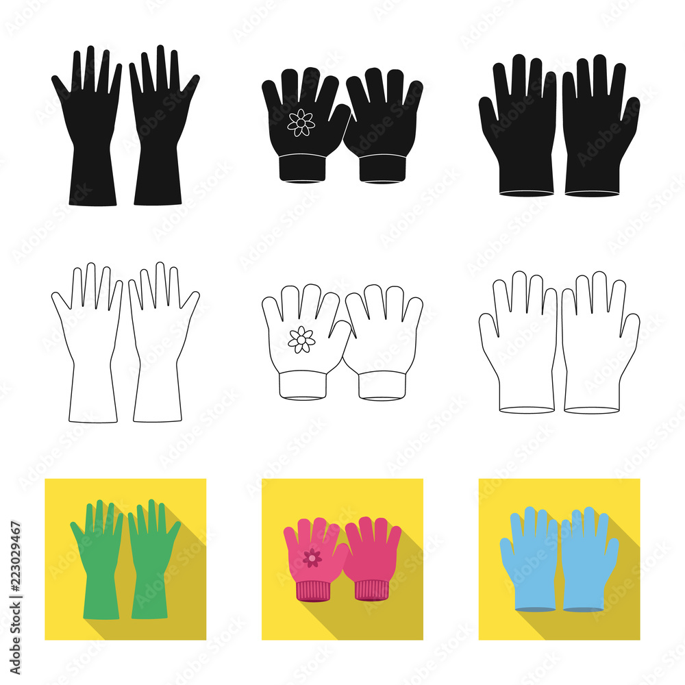 Isolated object of glove and winter sign. Collection of glove and equipment vector icon for stock. Isolated object of glove and winter sign. Collection of glove and equipment vector icon for stock.