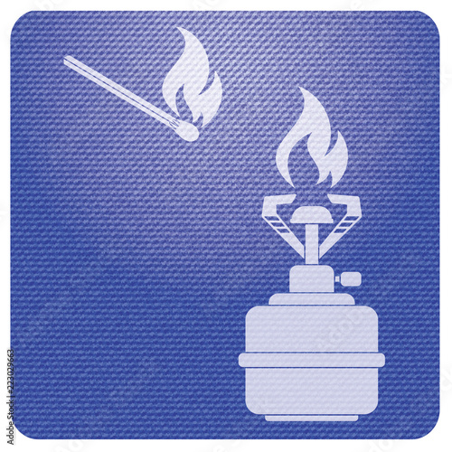 Camping stove icon vector