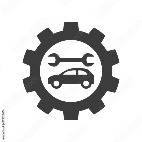 Car service vector icon on white background.