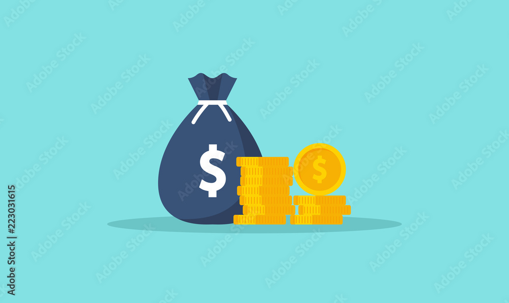Money. Coins and banknotes. Cash money. Vector Money. Coins and banknotes. Cash money. Vector