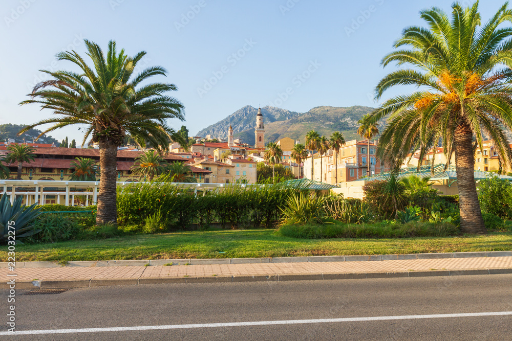 Townscape of Menton in France