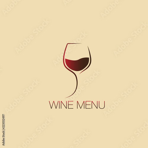 Glass of wine. Icon, symbol, logo alcohol. For the menu, bar, restaurant, wine list. minimal.